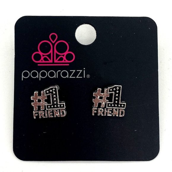 Paparazzi Fashion Jewelry #1 Friend Silvertone Stud Post Earrings - Cheerleading - Picture 1 of 3